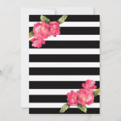 Rosa GoldSchwarz-weiße Brautparty-Einladung Einladung (Rückseite)