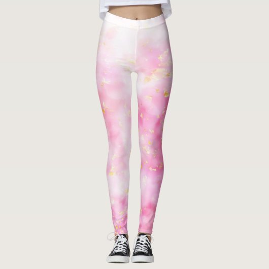 Rosa Goldsparkle Leggings (Vorderseite)