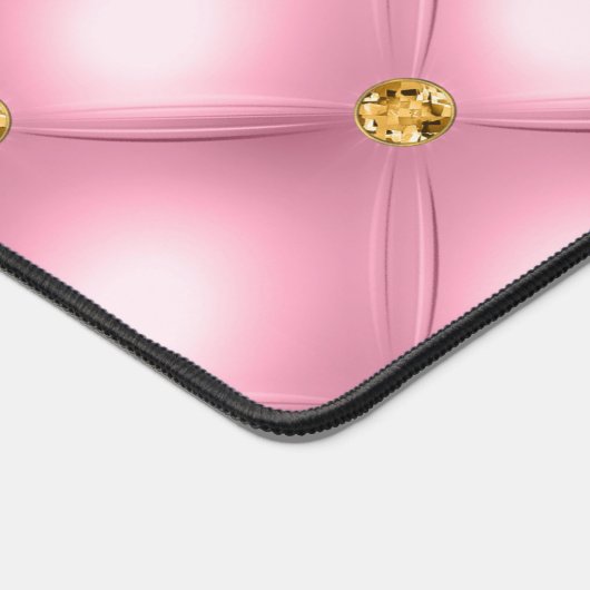 Rosa Goldsteine Tuftrockenmatte und Individuelle N Schreibtischunterlage (Ecke)