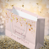 Rosa Goldsterne Große Geschenktüte