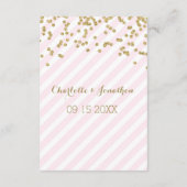 Rosa Goldstreifen für Hochzeitkarten Begleitkarte (Rückseite)