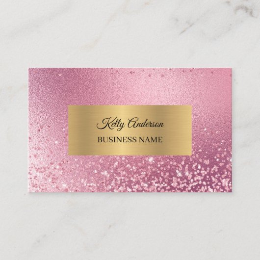Rosa Goldtexturen Marmorskarte Visitenkarte (Vorderseite)