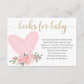 Rosa Goldvalentiner Herzbücher für Säuglinge Begleitkarte (Vorderseite)