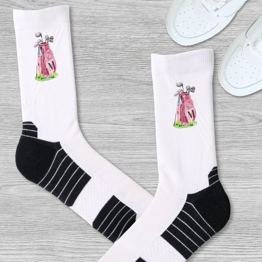 Rosa Golf Anfangsmonogramm Socken