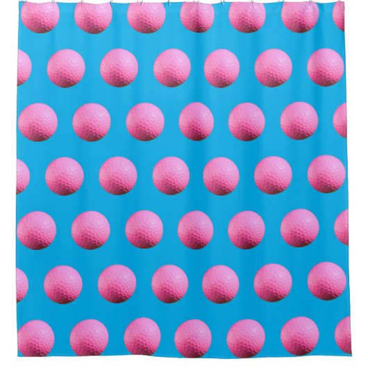 Rosa Golf Ball Duschvorhang (Vorderseite)