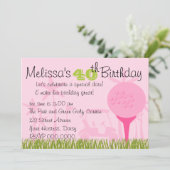 Rosa Golf Datum Einladung (Stehend Vorderseite)