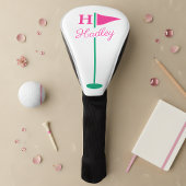 Rosa Golf Flaggen Monogramm Name Headcover