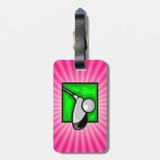 Rosa Golf Gepäckanhänger (Rückseite vertikal)