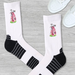 Rosa Golf Initial Monogram Socken