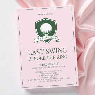 Rosa Golf Letzter Schwung vor der Ring-Brautparty Einladung