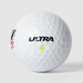 Rosa Golf-Mutter-Herzball-Kalligrafie Golfball (Logo)