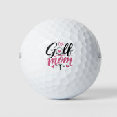 Rosa Golf-Mutter-Herzball-Kalligrafie Golfball (Vorderseite)