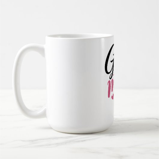 Rosa Golf-Mutter-Herzball-Kalligrafie Kaffeetasse (Links)
