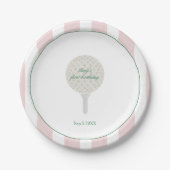 Rosa Golf Par-tee-Papierteller Pappteller (Vorderseite)