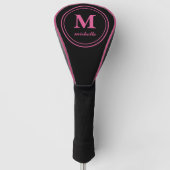 Rosa | Golf | personalisiert NAME monogramm Headcover (Vorderseite)