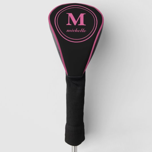 Rosa | Golf | personalisiert NAME monogramm Headcover (Vorderseite)