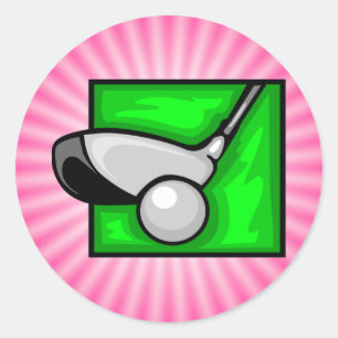 Rosa Golf Runder Aufkleber