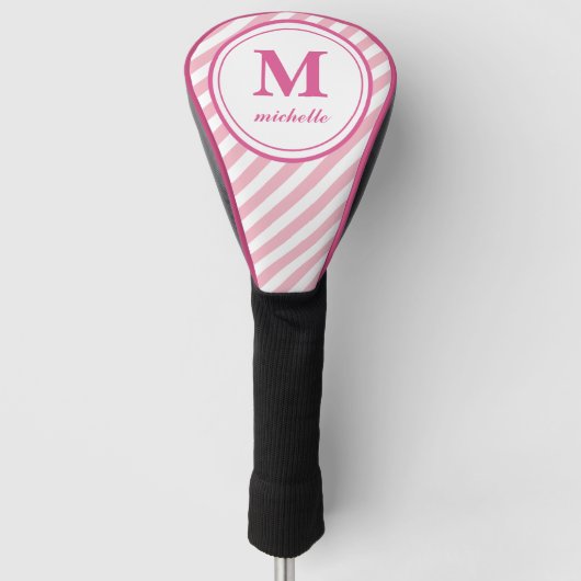 Rosa | Golf | Strip personalisiert NAME Monogramm Headcover (Vorderseite)
