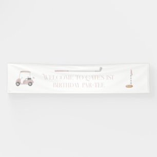 Rosa Golf-Thema Begrüßung Geburtstag Banner