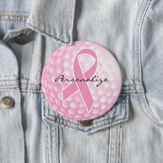 Rosa Golfball - Krebs-Unterstützung Button (Beispiel)