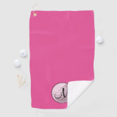 Rosa Golfball mit Monogramm Erstgeburten Golfhandtuch (Insitu)