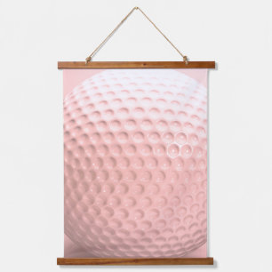 Rosa Golfball Sport Wandteppich Mit Holzrahmen
