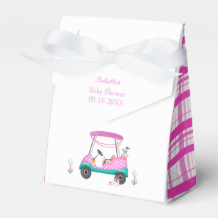 Rosa Golfwagen mit Dankeschön-Geschenk für Baby-Pa Geschenkschachtel