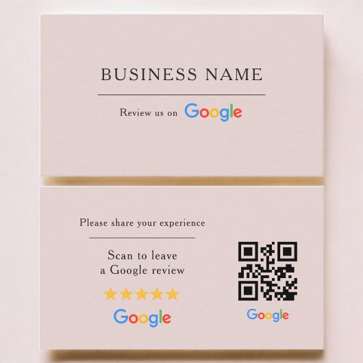 Rosa Google-Bewertungs-QR-Code-Spa-Salon Visitenkarte