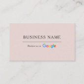 Rosa Google-Bewertungs-QR-Code-Spa-Salon Visitenkarte (Vorderseite)