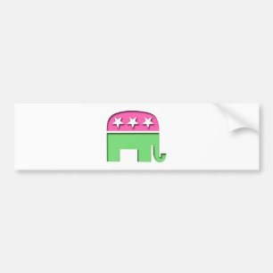 Rosa GOP-Elefant Autoaufkleber