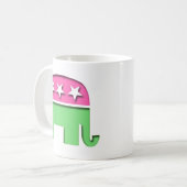 Rosa GOP-Elefant Kaffeetasse (Vorderseite Links)
