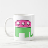 Rosa GOP-Elefant Kaffeetasse (Links)