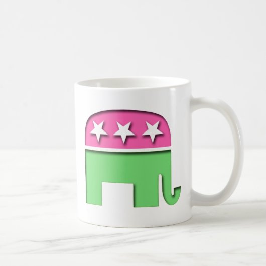 Rosa GOP-Elefant Kaffeetasse (Rechts)