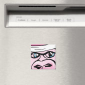 Rosa Gorilla mit Sweatband Magnet (In Situ (Geschirrspüler))