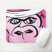 Rosa Gorilla mit Sweatband Mousepad (Mit Mouse)