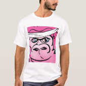 Rosa Gorilla mit Sweatband T-Shirt (Vorderseite)