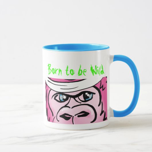 Rosa Gorilla mit Sweatband Tasse (Rechts)