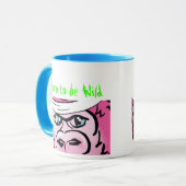Rosa Gorilla mit Sweatband Tasse (Vorderseite Links)