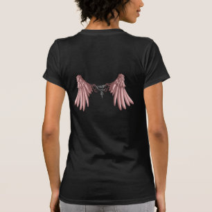 Rosa-Gothic-Corset-Engel-Flügel T-Shirt