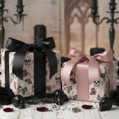 Rosa Gothic-Skulls und Rose Blues Geschenkpapier