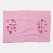 Rosa Gothic Weihnachtsgeschirr Geschirrtuch (Horizontal)