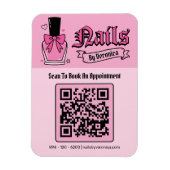 Rosa gothischer Nageltechniker-QR-Code-Kühlschrank Magnet (Vertikal)