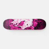 Rosa gotische Einhorn-Plattform Skateboard (Horizontal)