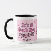 Rosa gotische Schrift Nageltechnik Tasse (Links)