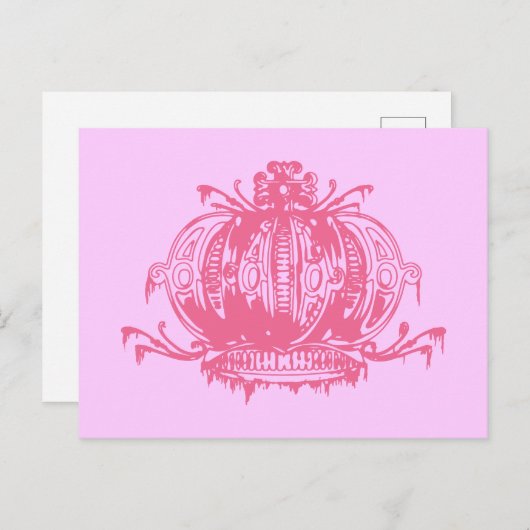 Rosa gotische, verfallene Krone Postkarte (Vorne/Hinten)