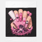 Rosa gotisches Kawaii-Nagelkunst-Design Fleecedecke (Vorderseite)