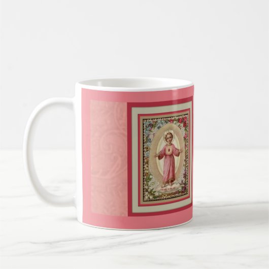 Rosa Gott Baby-Jesuss segnen Sie Kaffee-Tasse Kaffeetasse (Links)