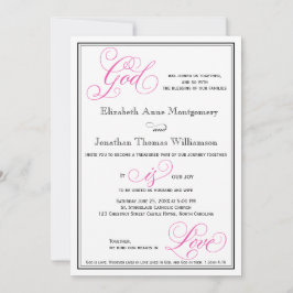 Rosa Gott ist Liebe Christlich Hochzeitseinladung Einladung