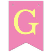 Rosa Gott segne 4 Briefe Name Taufgemeinschaft Wimpelkette (Zweite Fahne)