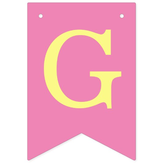 Rosa Gott segne 4 Briefe Name Taufgemeinschaft Wimpelkette (Zweite Fahne)